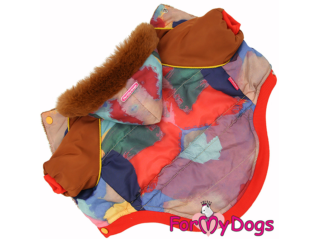 FOR MY DOGS Zimní bunda AUTUMN, multicolor, Velikost: 16/L