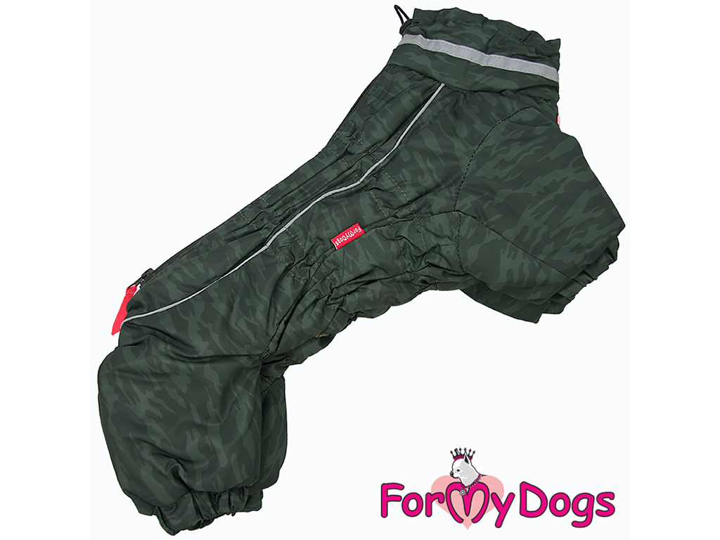 FOR MY DOGS Overal DARK CAMOUFLAGE, tmavě zelený Velikost: 10/XS