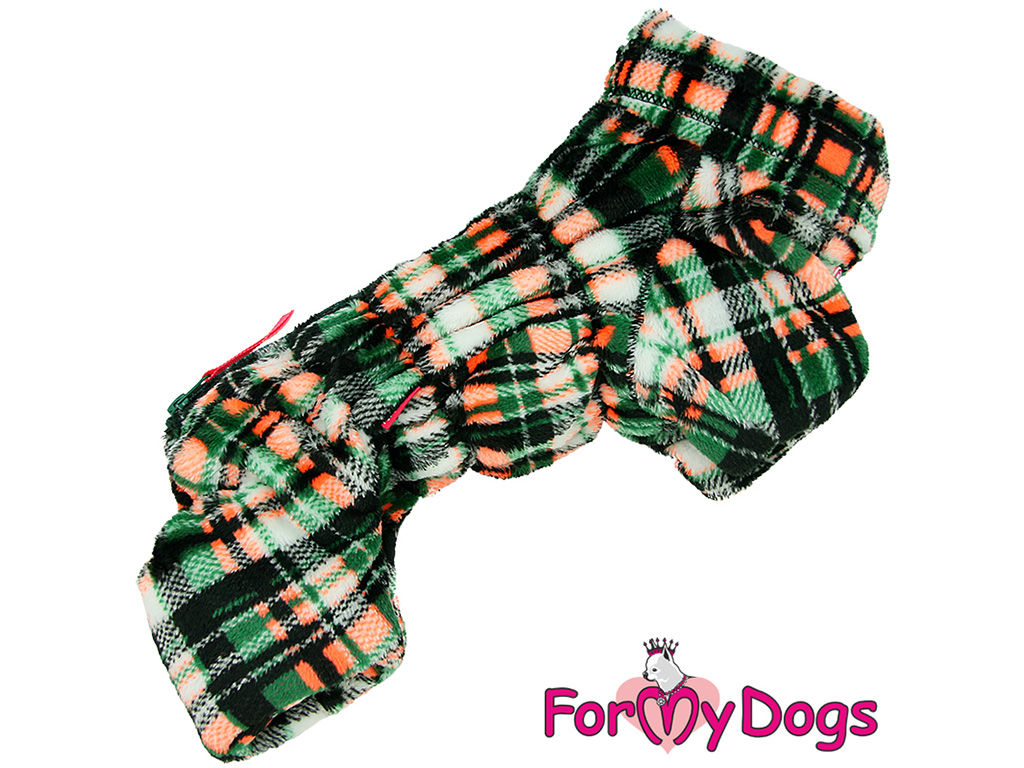 FOR MY DOGS Overal CHECKED, zelený 18/XL