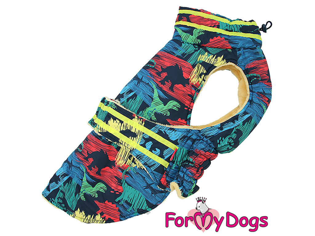 FOR MY DOGS Zimní bunda pro jezevčíky DINO, multicolor TM1