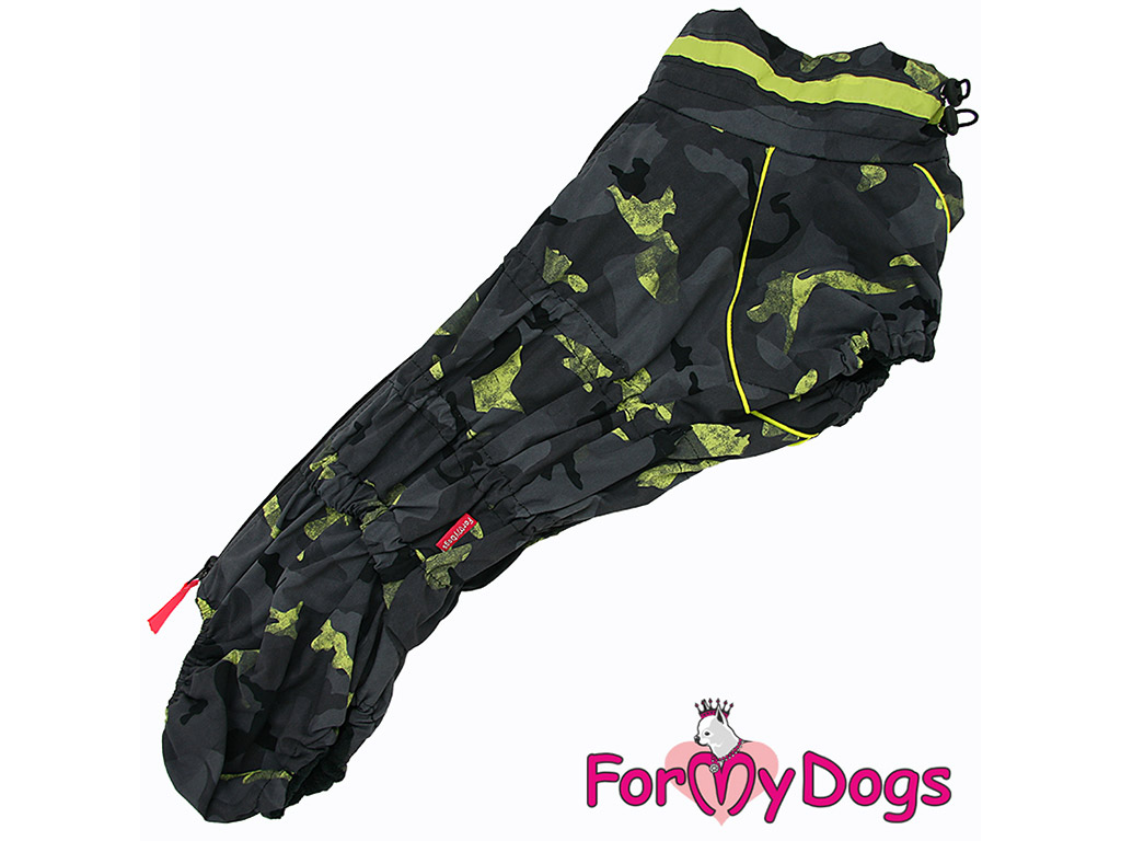 FOR MY DOGS Overal YELLOW CAMOUFLAGE pro psy jezevčíků, šedý Velikost: TM1