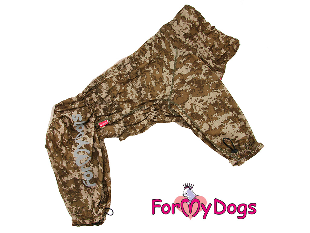 FOR MY DOGS Overal pro psy westíků DUSTER DIGI CAMO, hnědý A0