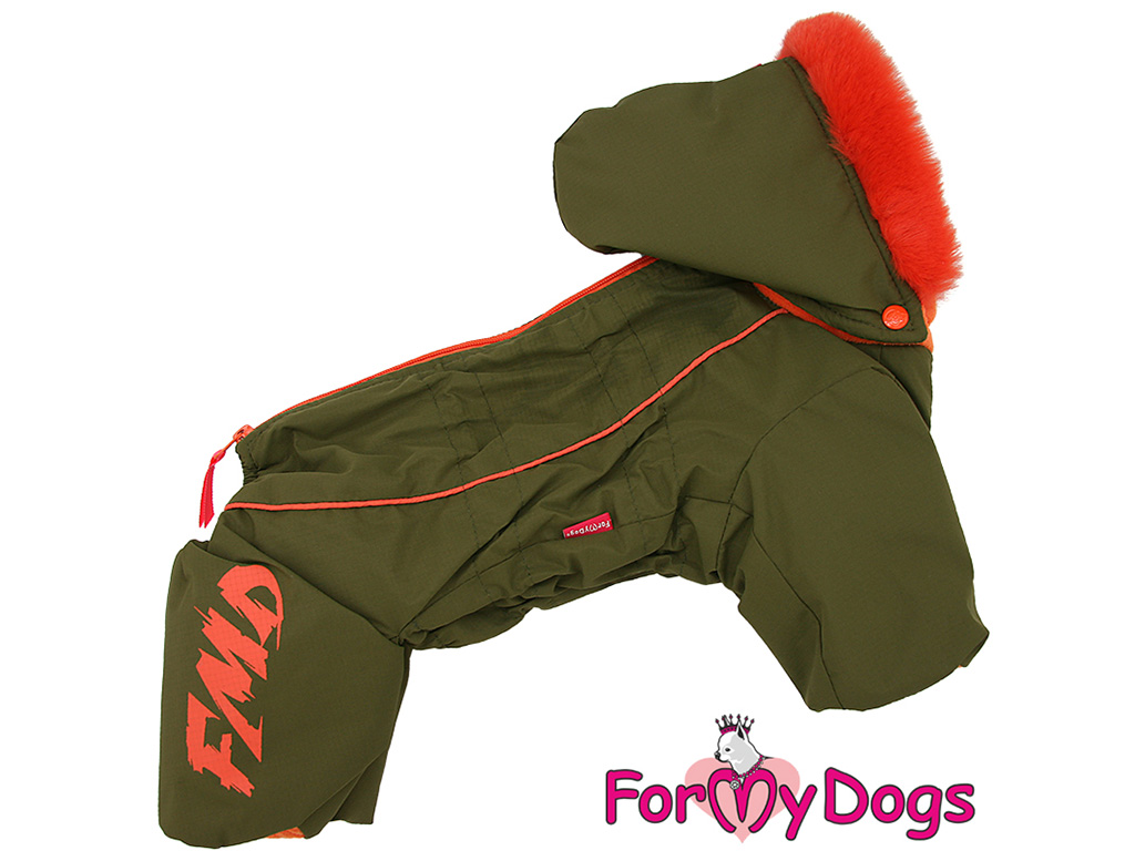 FOR MY DOGS Overal KHAKI, membrána, zelený Velikost: 10/XS