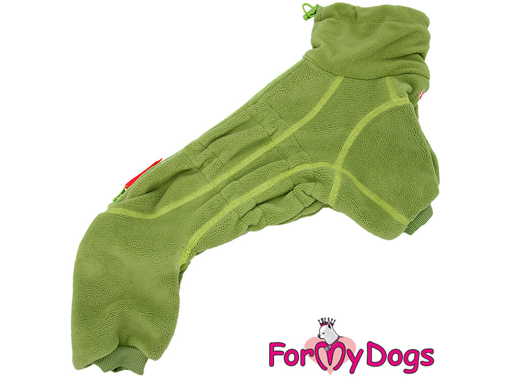 FOR MY DOGS Flísový overal GREEN FLEECE, zelený Velikost: 14/M