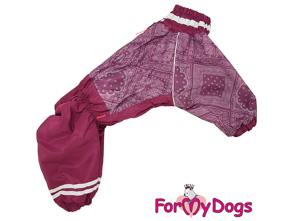 FOR MY DOGS Overal pro fenky velkých plemen VIOLET PATCHWORK, fialový Velikost: C1