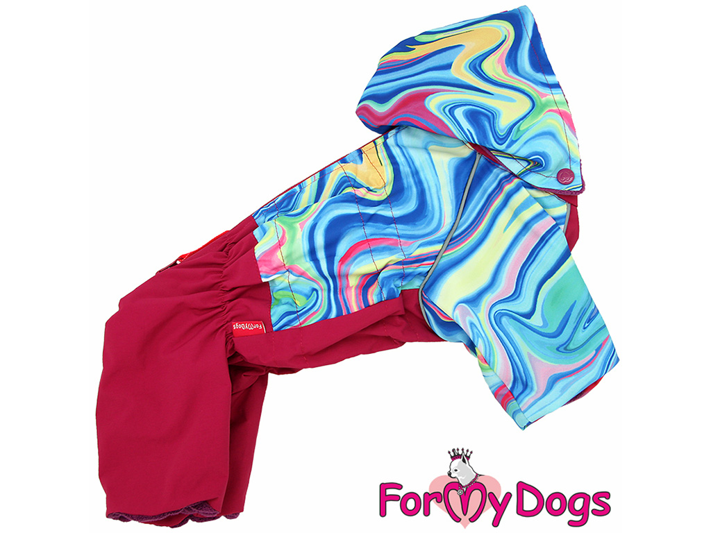 FOR MY DOGS Obleček – pláštěnka MULTICOLOUR, červeno-modrá Velikost: 18/XL