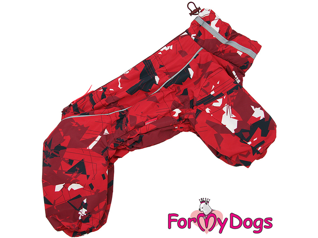 FOR MY DOGS pláštěnka RED GEO, modrá Velikost: 18/XL