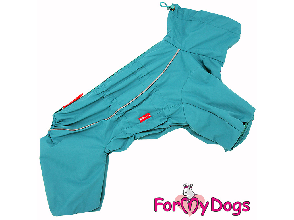 FOR MY DOGS pláštěnka PLAID AQUA, modrozelená Velikost: 18/XL