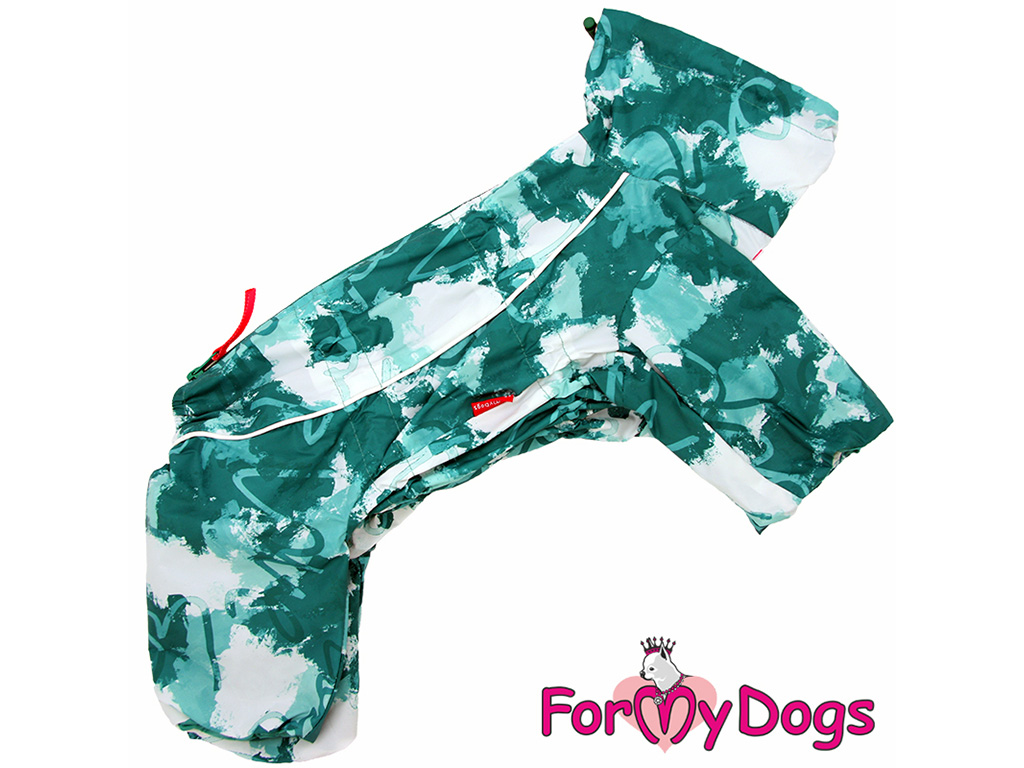 FOR MY DOGS pláštěnka GREEN BLOT, zelená 10/XS