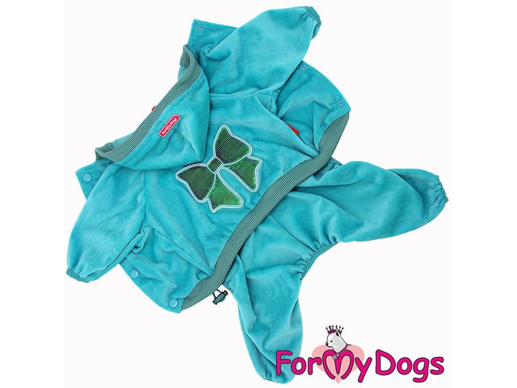 FOR MY DOGS Overal BLUE BOW, modrý 20/XXL