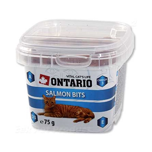 Pamlsky pro kočky Ontario Snack Salmon Bits 75g