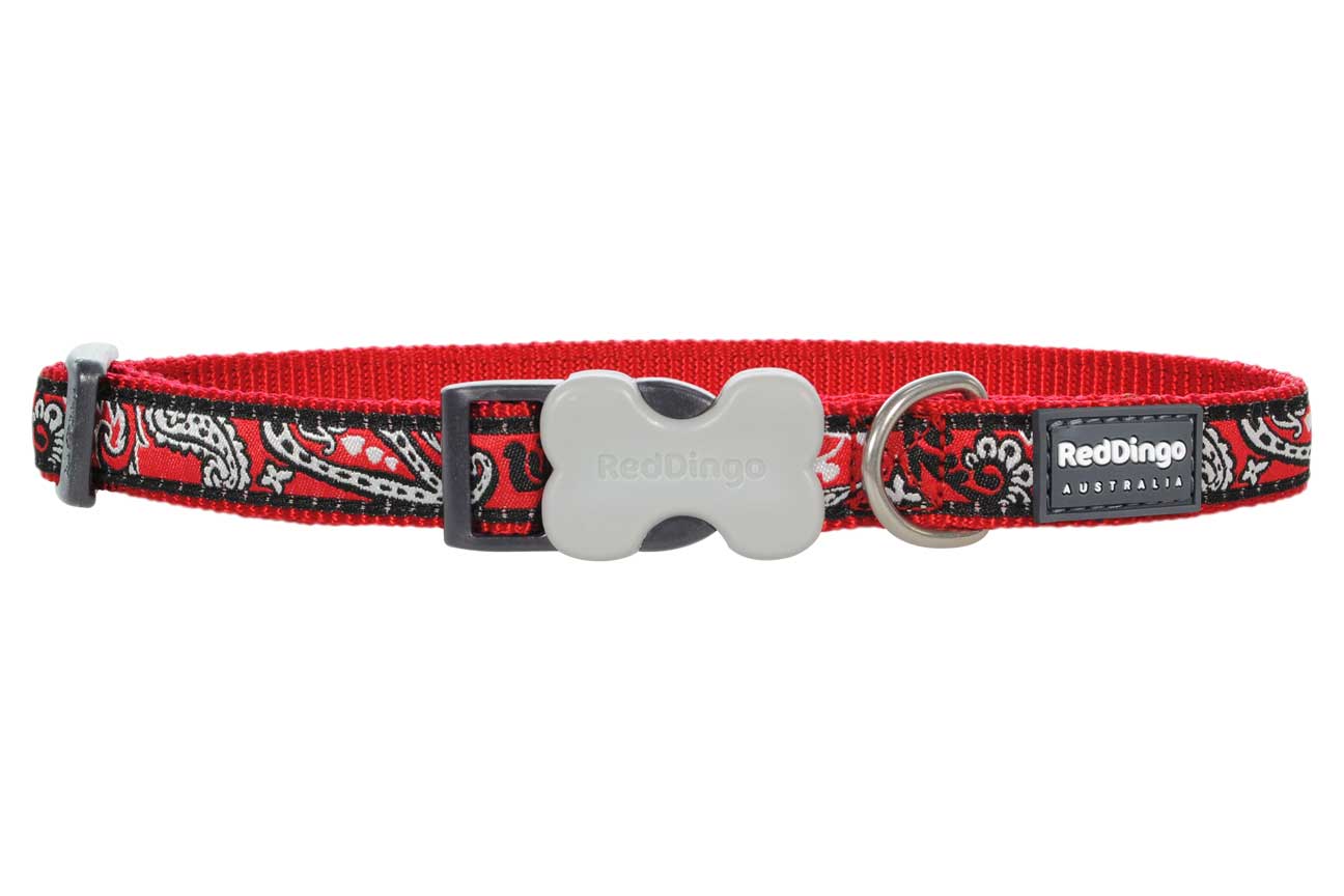 RED DINGO Obojek Červený Bandana Red Velikost: 12