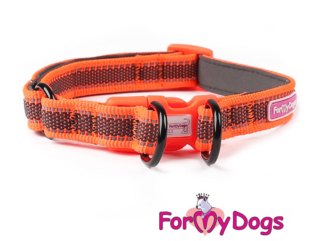 FOR MY DOGS Obojek RETROREFLECTIVE ORANGE Oranžový L