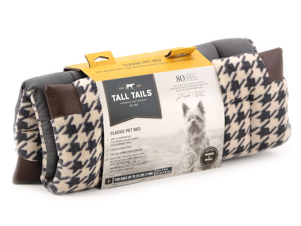 TALL TAILS Houndstooth Fleece – podložka pro psy, šedo-béžová Velikost: S