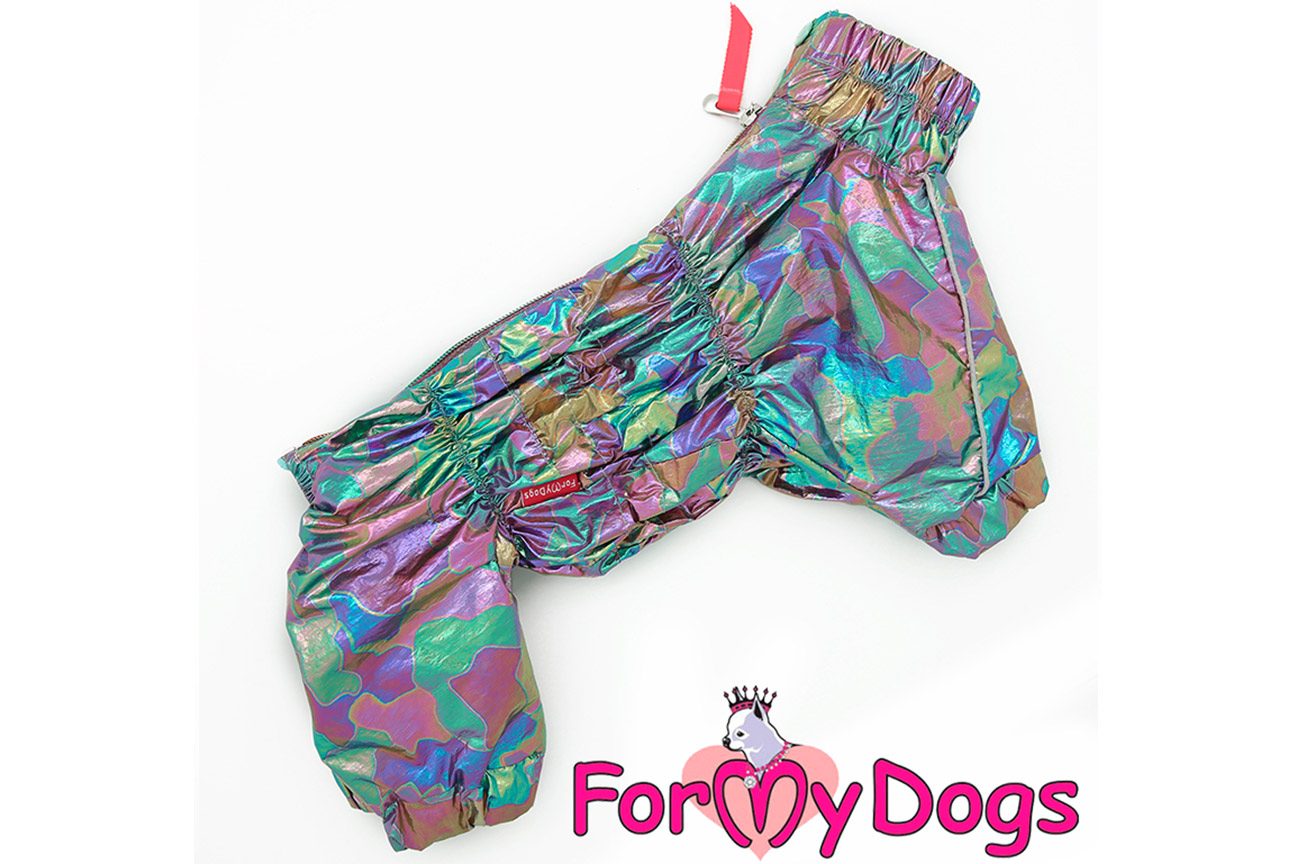 FOR MY DOGS Obleček pro fenky – pláštěnka MULTI METALIC Velikost: 22/XXXL