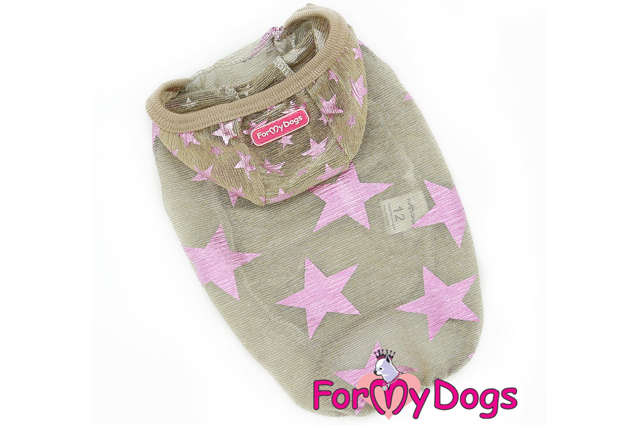 FOR MY DOGS Tričko pro psy BEIGE STARS Velikost: 16/L