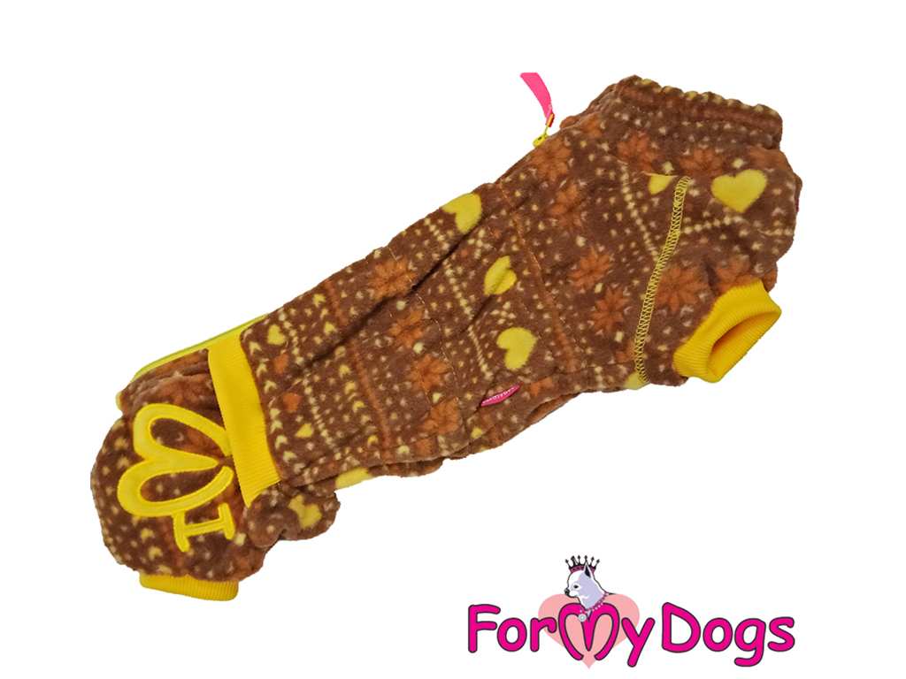 FOR MY DOGS Obleček pro psy jezevčíků – flísový overal BROWN FLEECE Velikost: TM1