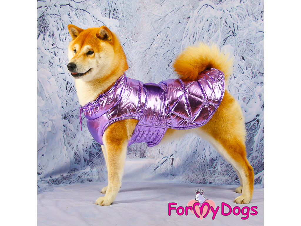 FOR MY DOGS Obleček pro větší psy i fenky – bunda METALLIC VIOLET A1