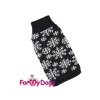 Svetr pro psy i fenky FMD – BLACK SNOWFLAKE, barva černo-bílá