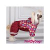Obleček pro fenky – zimní overal FMD BURGUNDY DAISIES 2