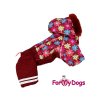 Obleček pro fenky – zimní overal FMD BURGUNDY DAISIES 3