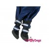 Obleček pro psy – modrá pláštěnka FMD 4LEGS, včetně botiček, detail botiček