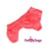 Jednovrstvý plyšový overal pro fenky FMD PINK CHECKERED