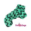 Zateplený plyšový overal pro psy FMD ZIG ZAG GREEN