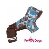 Zateplený zimní overal pro psy – BROWN PATCHWORK 6