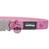 Růžový obojek pro kočky z kvalitního nylonu s bezpečnostní plastovou sponou Fish Clip (3).