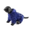 Oblečky pro psy – modrý velurový overal pro psy i fenky