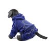 Oblečky pro psy – modrý velurový overal pro psy i fenky