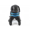 Postroje pro psy – modrý hrudní postroj Doodlebone Airmesh Boomerang Blue, pohled zpředu