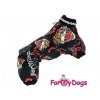Pláštěnka pro psy od ForMyDogs, černá s potiskem