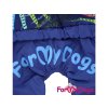 Oblečky pro psy – lehoučká pláštěnka pro psy malých plemen, modrá s barevným potiskem, detail 2