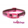 Obojky pro psy – fuchsiový obojek z kolekce ForMyDogs FUCHSIA/BROWN