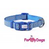 Obojky pro psy – modrý obojek z kolekce ForMyDogs BLUE REFLECTIVE STRIPES