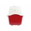 Krytá toaleta – WC pro kočky z pevného omyvatelného plastu. WC je dostatečně velké i pro dospělé kočky, barva červená, pohled 5.