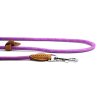 Lehoučké stylové vodítko pro psy DOODLEBONE z měkkého nylonu s koženými doplňky. Délka 170 cm, tloušťka lanka 8 mm, karabina 7,5 cm, reflexní prvky. Barva fialová. (2)