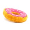 Oblíbená hračka pro psy – plyšový donut. Příjemný hebký materiál, výběr velikostí, barva růžová/žlutá. (4)