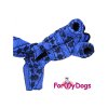 Obleček pro psy – teplý zimní overal BLUE SNOWFLAKE od ForMyDogs z voduodpuzujícího materiálu s kožešinovou podšívkou. Zapínání na druky na bříšku. (4)