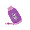 Obleček pro psy i fenky – stylový a teplý svetr PURPLE FRENCHIE od ForMyDogs. Materiál 100% akryl, zdobený aplikací s francouzským buldočkem. Barva fialová.
