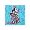Obleček pro psy i fenky – stylový a teplý svetr TURQUOISE FRENCHIE od ForMyDogs. Materiál 100% akryl, zdobený aplikací s francouzským buldočkem. Barva tyrkysová. (2)