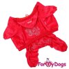 Oblečky pro psy – velurový overal pro psy a fenky For My Dogs, červený