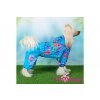 Obleček pro fenky pláštěnka BLUE FLOWERS 11