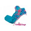 Obleček pro fenky pláštěnka BLUE FLOWERS 5