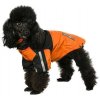 Nepromokavá bunda pro psy a fenky, oranžová s černou