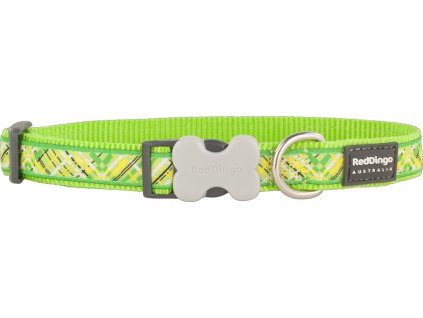 Nylonový obojek Red dingo Flanno zelený (Velikost XS)