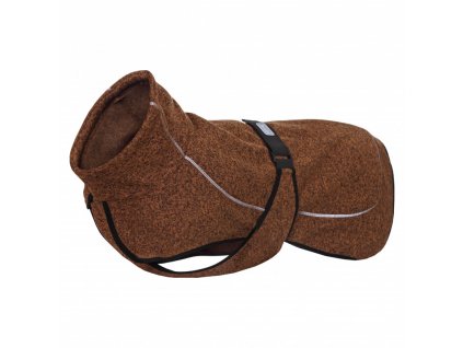 Flísová bunda pro psa RUKKA Comfy Knit hnědá (Velikost 25)