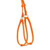 Kožený postroj s vodítkem oranžový